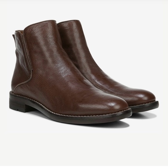 Franco Sarto Rich Brown Leather Ankle Boots - Picture 7 of 9